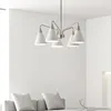 Pendant Lamps Silver Metal E27 Lamp Drop For Dining Room Kitchen Bedroom Foyer Lighting Fixtures White Conic