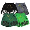 ETO4デザイナーショーツRhude Summer Fashion Beach Pants Men High Quality Street Wear Red Blue Black Purple Mens Short US SiizeSXL