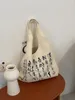 ショッピングバッグの女性文学と芸術的な中国の書道通勤片方の肩の大容量キャンバスバッグ
