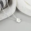 Hanger Kettingen 2024 Zilver Kleur Scheiding Kersenbloesem Voor Vrouwen Romantiek Bloem Choker Student Party Sieraden Gift