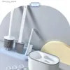 Sprzątanie szczotek do toalety silikonowej i uchwyt Szybkie wyczerpanie czyste szczotkę do czyszczenia na ścianę Płaska głowica miękka włosie łazienka TOOLL240304