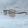 Square Designer Sun Glasses Tiger Wood Sunglasses Rimless Carter Luxury Eyewear Cool Decoration Mens Driving Shades 012 Silver Frame