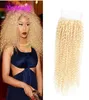 Indian Human Hair 4X4 Lace Closure 613 COlor Kinky Curly Mink Virgin Hair Products 1022inch Part With Baby Hairs2183851