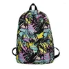 Backpack Korean Fashion Women Graffiti Lightweight Shoulder Bag Large Capacity Casual Travel School For College Student