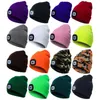 Berets Beanie Cap Chapéu Unissex Outdoor Ciclismo Caminhadas LED Light Knit Inverno Elástico