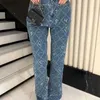 Women's Jeans Designer Jeans Street Trouser Legs Open Fork Tight Capris Embroidery Printing Denim Trousers Warm Slimming Jean Pants Fashion Brand S to L 240304