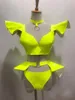 Scene Wear Nightclub Bar Gogo Singer Dance Performance Dress Sexig Bright Lacquer Leather Set