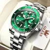 Wristwatches OLEVS 5885 Men's Green Water Ghost Watch Luxury Business Waterproof Large Dial Sports Stainless Steel