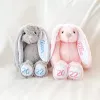 30 cm Sublimation Jour de Pâques Lapin en Peluche Longues Oreilles Lapins Poupée avec des Points Rose Gris Bleu Blanc Lapin Poupées pour Enfants Mignon Doux Jouets en Peluche 34