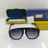 Lyx över storlek spår solglasögon med originalbox svart 0152 varumärkesdesigner solglasögon med originallådor för kvinnor sommar runda 8068