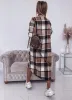 Jackets Plaid Print Pocket Design Longline Coat Women Shirt Long Turn Down Collar Maxi Coats Tops Jackets Casual 2023 Autumn Coats