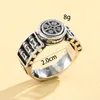 Cluster-Ringe, Vintage-Stil, sechs Zeichen, klassischer Gebetsrad-Ring, chinesischer Feng Shui Transit, offener verstellbarer Finger, Glücks-Amulett, Schmuck, Geschenk