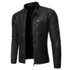 PU Casual Leather Jacket Men Spring herfstjas motorfiets Biker Slim Fit Outwear Manne Black Blue Clothing Plus Size S-3XL240304