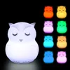 Animal Lamp Silicone Bear Dog Fox RGB LED Night Light Touch Sensor Batteridriven sovrum Bedside Lamp för barn baby gåva 240227