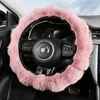 Cubiertas del volante Cubierta del coche Fluffy Plush Protector suave Antideslizante Anillo interior peludo de lujo