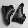 Mens Motorcycle Boots Comfortable Platform Boots Men's' Outdoor High Top Leather Boots Fashion Comfortable Waterproof Men Shoes 240304