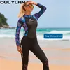 Dames Zwemkleding Oulylan Mode 3MM Neopreen Duikpak Eendelig Warm Houden Verdikte Rugrits Snorkelen Zwemmen Wetsuit