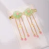 FORSEVEN New Vintage Gold Color Long Tassel Pendant Hairgrips Clips Chinese Hairpins for Cosplay Women Girls Hanfu Dress Costume257d