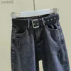 Damesjeans Damesjeans Rookgrijs Herfst en winter Koreaanse versie Hoge taille Dunne all-match Harlan Dad Pants Tide 240304