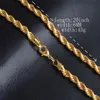 Altın Zincir Kolye Moda Takı 18 K 6mm 50 cm 20 inç Erkekler Twist 240228