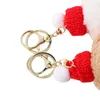 Portachiavi Simpatico orso bambola Cappello natalizio per bambina Accessori chiave per auto per bambini Decorazione pendente per borsa Catene ad anello in stile coreano
