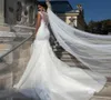 Voile de mariée long simple bord coupé 1 couche voile de mariée romantique longueur cathédrale 3 mètres tulle doux pour robe de mariée blanc ivoire wi1001249