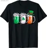 T-shirty męskie irlandzkie piwo Irlandia flaga St Pat Day Men Men Kobiety Leprechaun T-shirt L240304