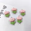 Charms 10pcs Cartoon Cute Pink Flowers Resin For Earring Lovely Pendant Accessory DIY Crafts Decor Jewelry Making C1316