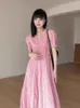 Casual Dresses Summer Pink Slim Dress Sharing List: Xianqi Super Xiansen Break kjol Junior High Class