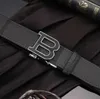 Mens Luxury Belt Metal Automatic Buckle Letter B Plaid Business Casual Pants Belt Man High Quality Leather 6 Colors Retro Brand Jeans Midjeband