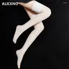 Women Socks 5Pairs 12d Shinny Stocking Sexy Wide Adge Collant Donna lår höga strumpor Ultratin Medias Sheer Calze