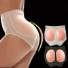 Natral Silicone Pad Enhancer Fake Ass Panty Hip Butt Lifter Underwear Invisible Bottom Shaper Seamless Padded Shapewear Panties 240220