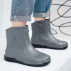 Parzival Autumn Autumn Winter Men Water Boots for Rain High Top Ankle Galoshes 캐주얼 고무 부츠 여성 레인 부츠 드롭 240228