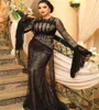 Plus Size Fulllace Arabic Evening Elegant Puff Long Sleeve Mermaid Lace Prom Dress Dubai Turkish Formal Ocn Abayas Party Gowns Vestios De Fiesta