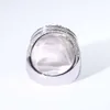 Xingguang high-end smycken Mens Ring 10k Solid White Gold Handmade Insert VVS D Color Moissanite Ring for Hip Hop Rapper