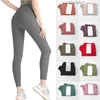 Lulu Lululemen Womens High midja Kvinnor Yoga byxor snabba torra sportgym Tights Damer tränar Fitness Wear Running Leggings Athletic Trousers Storlek 4-12 VVLV