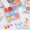 FSIXCL Spring 9 in 1 Case Solid Powder Gradient Powder Nail Glitter for Nail Art Manicure Design Summer Pigment Dust 240220