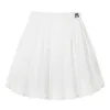 Skirts White Pleated Skirt Short Woman Elastic Waist Mini Skirts Sexy Mircro Summer Embroidery Mini Tennis Skirt New Preppy 2022