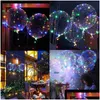 Décoration de fête Colorf 18 pouces LED ballon lumineux fournitures de mariage de Noël dortoir transparent bulle anniversaire lumière guirlande lumineuse Dhulb