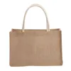 Shopping Bags Creative Jute Beach Tote For Women Pure Color Handle Reusable Grocery Gift Packaging Top-Handle Bag