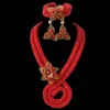 Dudo-Conjuntos de joyería de lujo, cristal hecho a mano, collar de boda tradicional africano, pendientes, brazalete, 2024