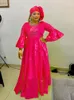 Etniska kläder Grönt Lage Size Bazin Riche Long Dresses For Nigeria Traditionella bröllopsfest Original Kvällsklänningar