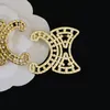 Hollow Letter Brooch Crystal Letter Brooch Suit Lapel Pin Fashion Jewelry for Gift Party