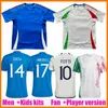 Italys 23 24 25 soccer jerseys 2023 2024 2025 Italian jersey SCAMACCA IMMOBILE CHIESA RASPADORI JORGINHO BARELLA BASTONI VERRATTI Maglia italiana football shirts