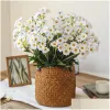Dekoratif çiçek çelenkleri beyaz papatya buket diy ev dekorasyon bitkileri yapay ipek sahte çiçek bahçesi düğün drop de 2024304