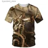 Mäns t-shirts Nya sommarvatten mode saxofon mönster män t-shirts casual 3d tryck tees hip hop personlighet rund hals korta ärm toppar l240304