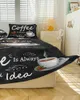 Gonna letto stile retrò chicco di caffè copriletto elastico con federe coprimaterasso lenzuolo