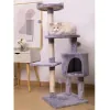 Scratchers Cat Tree House Condo Padded Perch Scratching For Kitten, 4 Layers Tower Platform för stora katter, hoppande mysiga korgmöbler