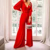 Jumpsuit Women Elegant Office Laides Bodysuit Long Sleeve Overalls Sexig Black Outfit Party Rompers Wed Leg Jumpsuits 240301