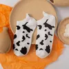 Calzini da donna Barca Kawaii Mucca Spot Bocca superficiale Ricamo Tacco corto Caviglia Cotone Panda